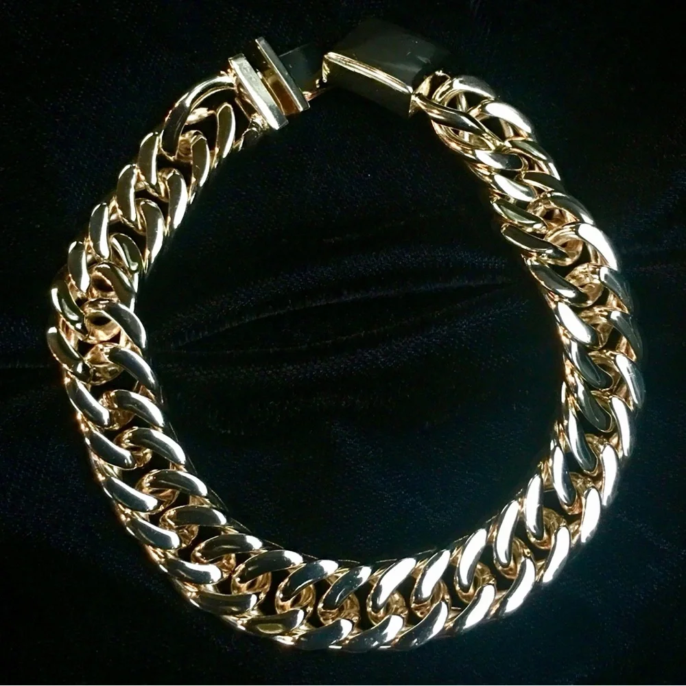 REAL 18K GOLD MIAMI DOUBLE CUBAN LINK BRACELET MADE IN ITALY *LIFETIME WARRANTY*